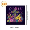 Cross surrounded by flowers Art Coloring Book 24page Adult Picture Book help relieve stress and mood Graffiti Painting Drawing 5