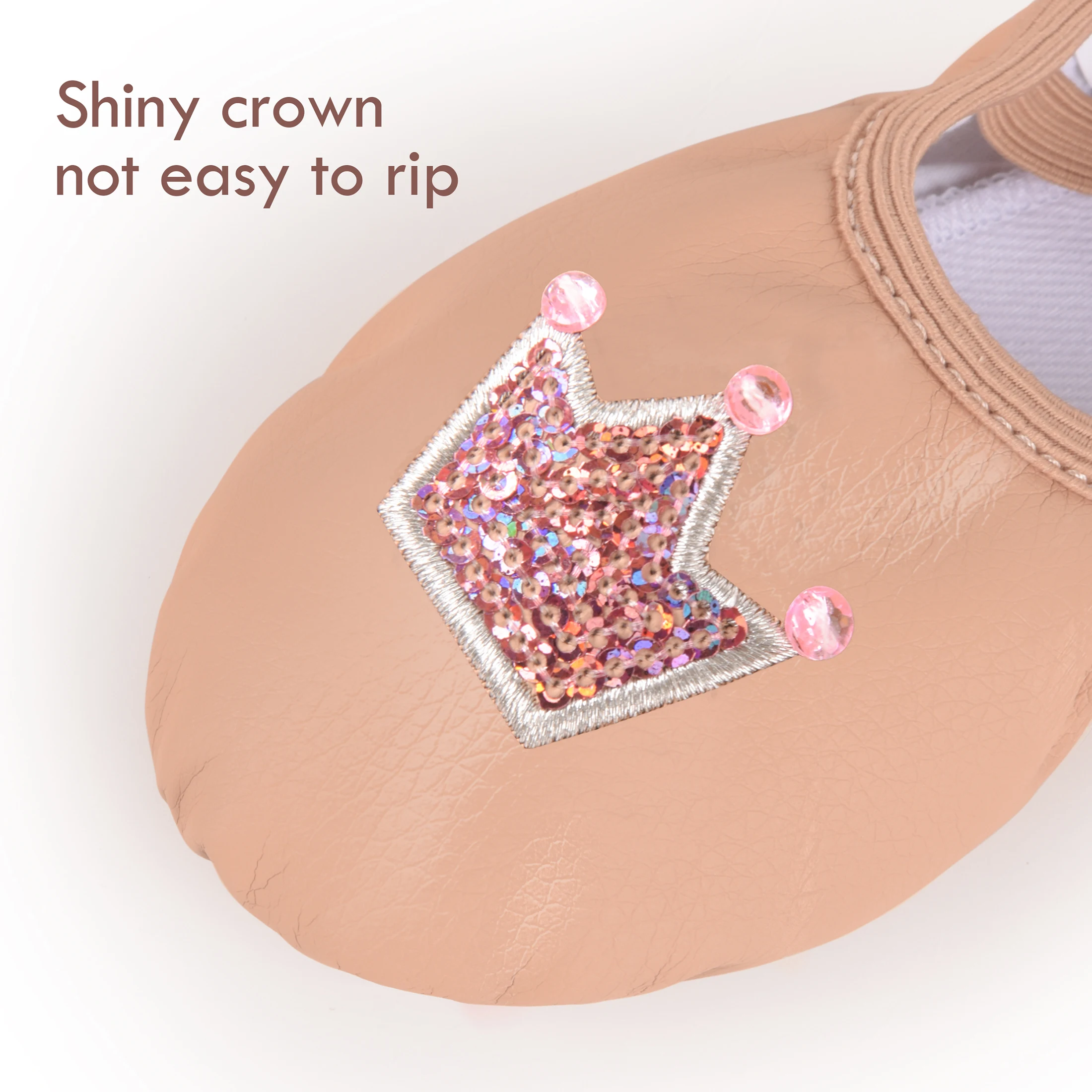 Girls Ballet Shoes  PU Split-Sole Crossed Gymnastics shoes Cute Pattern Perfect for stage performances - 3