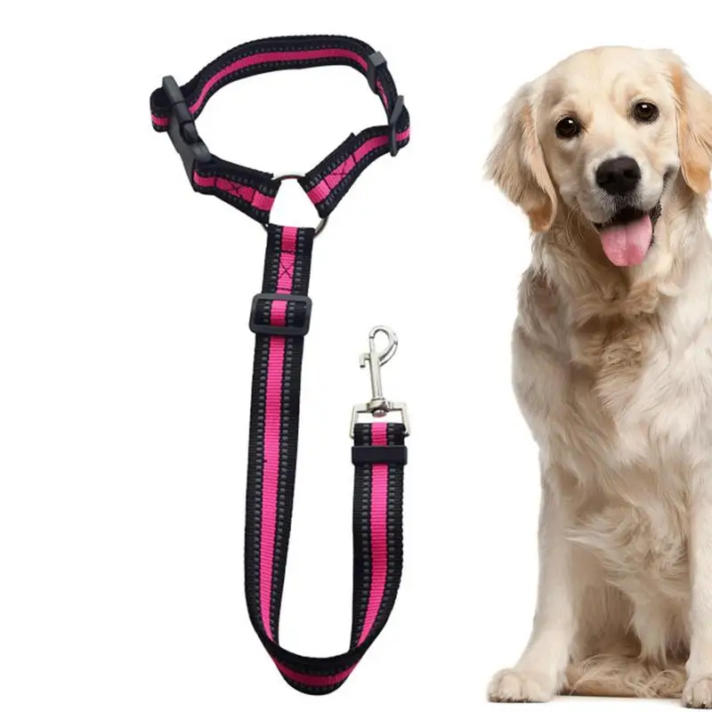 

Pet Dog Reflective Car Seat Belt 2 In 1 Adjustable Harness Seatbelt Lead Leash For Small Medium Dogs Travel Clip Pet Supplies