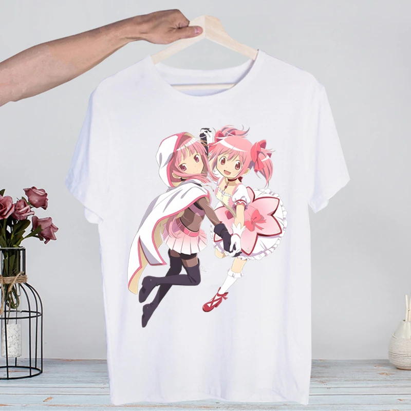 Retro Washed Madoka Magica Graphic Tee - Men’s Harajuku Streetwear