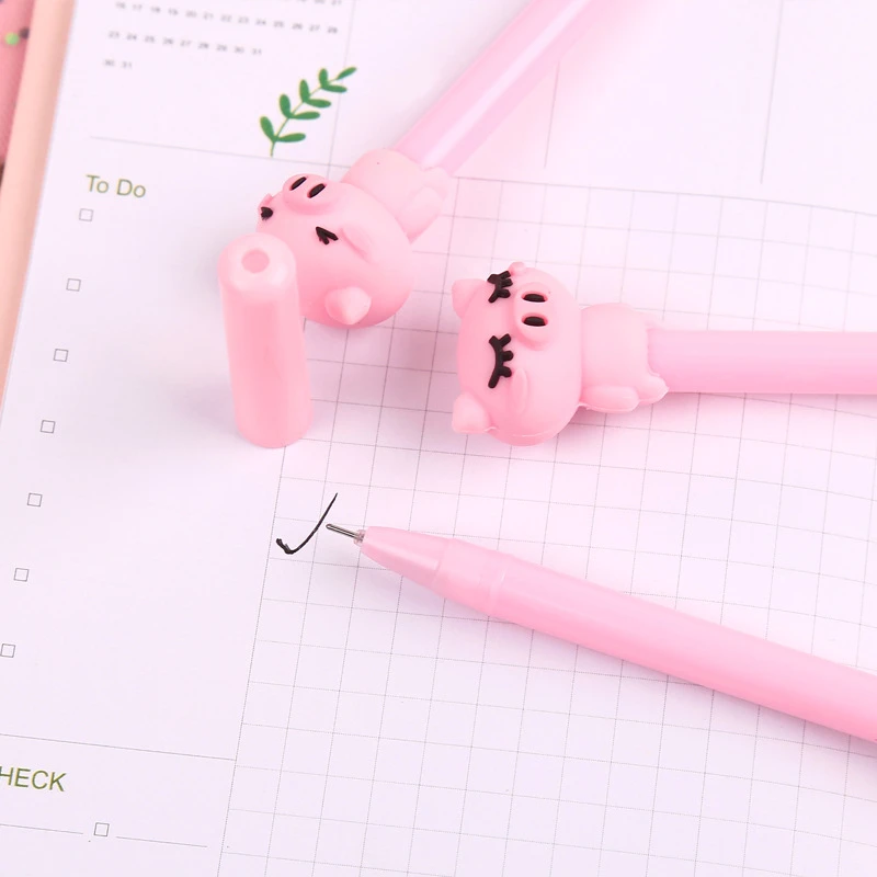 1 Piece Cute Pink Kawaii Pig Gel Pen Fashion School Office Supplies Students Gift Awards Accessories Stationery 3