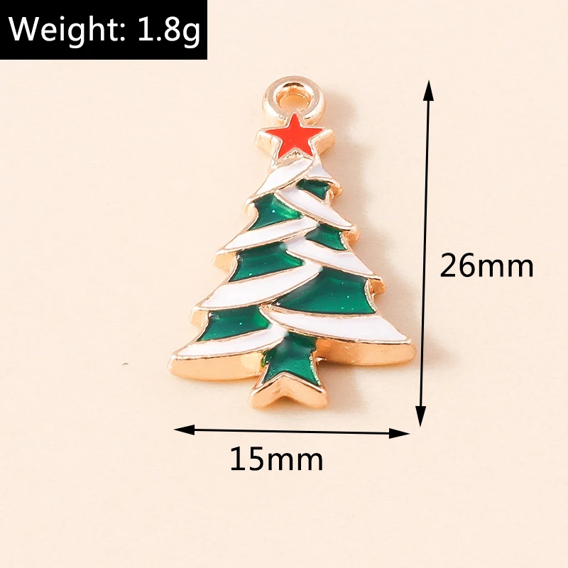 20 Stück 11 x 25 mm niedliche Kristall-Emaille-Weihnachtsbaum-Charms-Anhänger für Schmuckherstellung, Halsketten, Ohrringe, Armbänder, DIY, Basteln, Geschenk – Detail 9