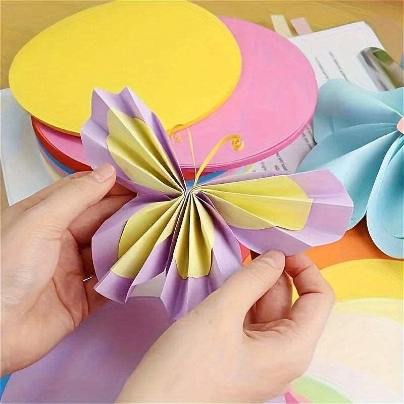 50 fogli di carta colorata rotonda, colori vivaci, ideale per disegnare, lavori fai da te, collage, perfetta per attività creative. - immagine 2