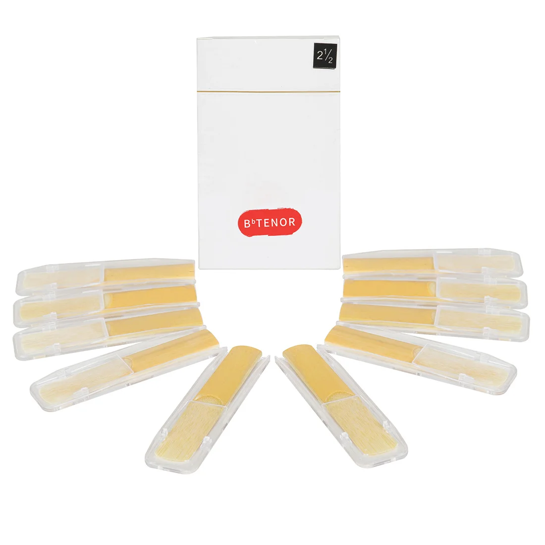 

10Pcs/Set Bb Tenor Sax Reed 2.5 Strength Reed B Flat Tenor Sax Reed Woodwind Instrument Parts Accessories High Quality Reeds