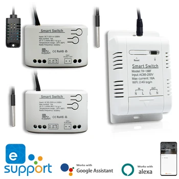 Smart TH16 Switch 16A Thermostat temperature humidity Monitoring WiFi eWelink Wireless Control Compatible Alexa Google Home 1