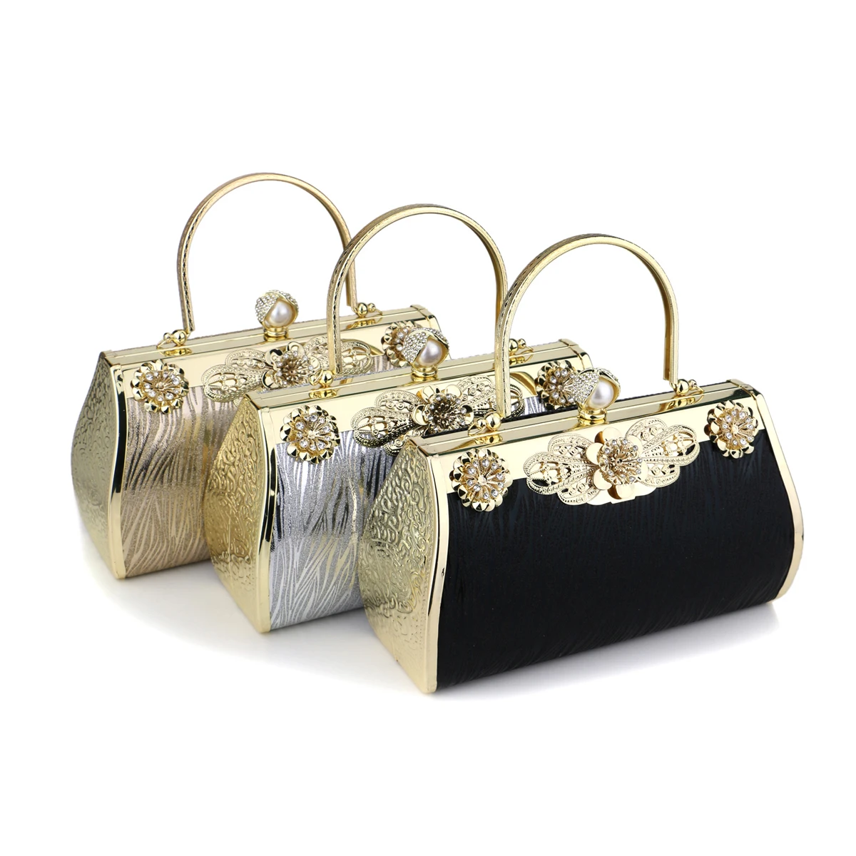 Pearl Metal Evening Clutch Handbags Purse for Wedding