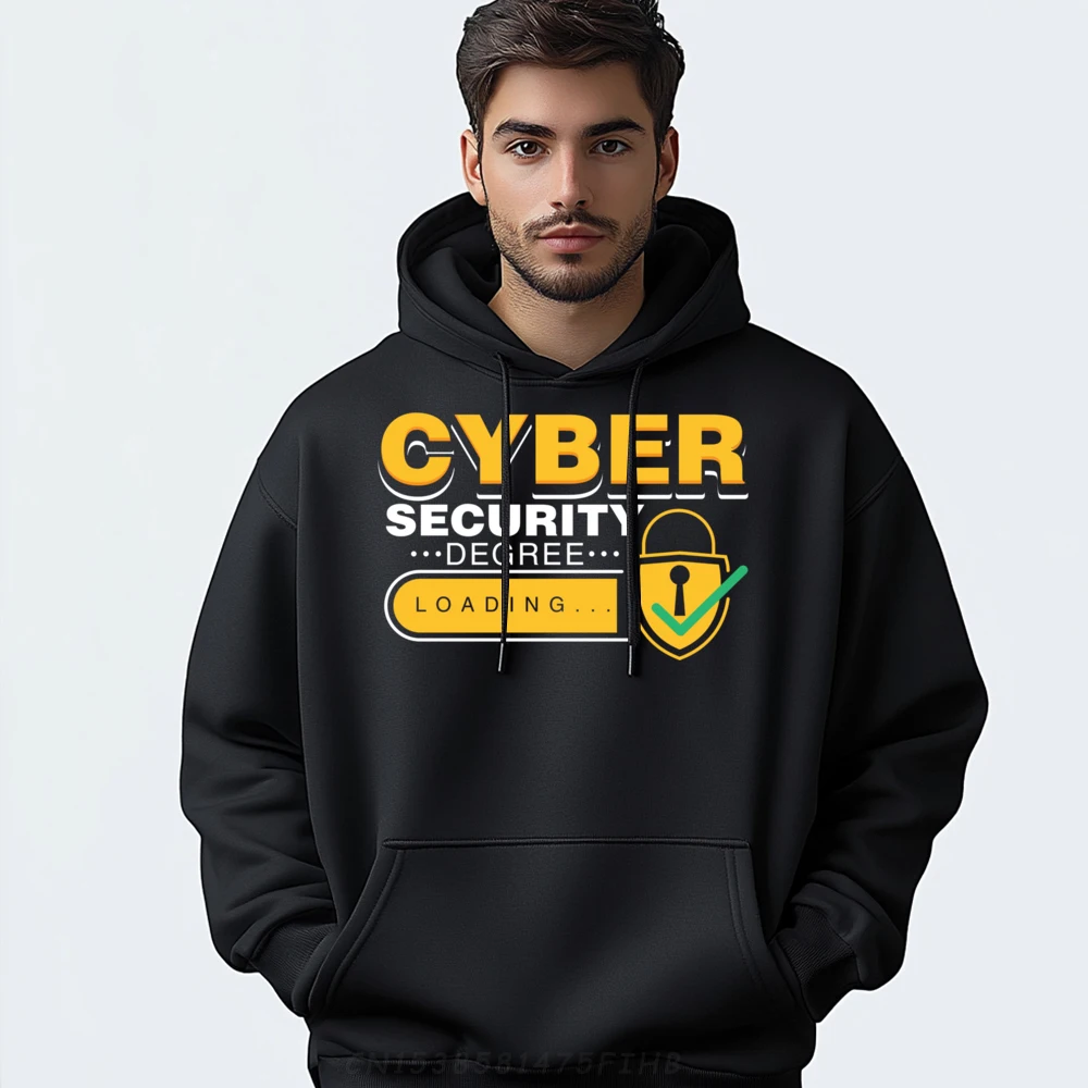 Cybersecurity Design For Computer Programmer Hoodies Loose Crew Neck Cool long Sleeve Male Hoodies Party Hoodies Cybersecurity Design For Computer Programmer Cyber Degree