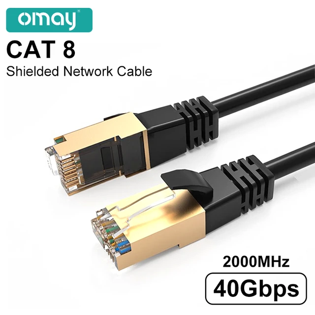 Cat8 High Speed Ethernet Network Cable 40Gbps 2000MHz Double Shielded rj 45  Cat 8 Cable Router Modem Patch Cord lan Cable 20m