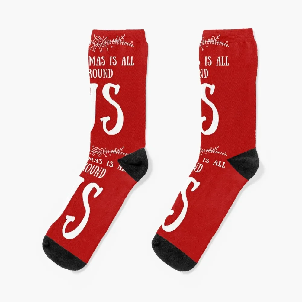 

Christmas Is All Around Us Socks Climbing designer brand Socks Female Men's