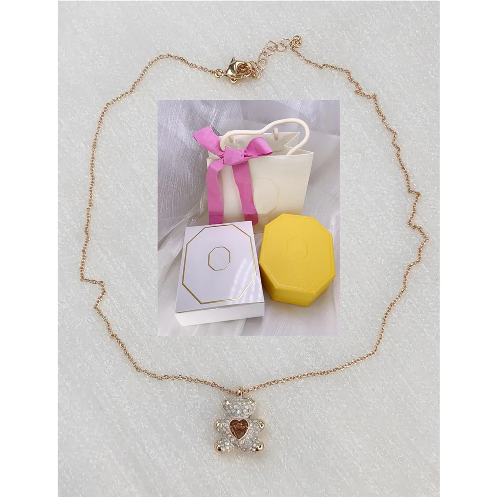 Fashionable Jewelry Necklace, New Teddy Cute Design, Charming and Radiant Heart Necklace, for Jewelry Gifts