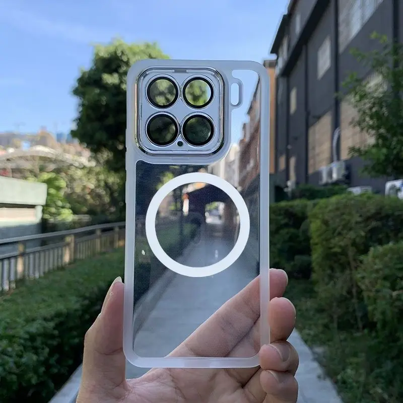 Enhanced Silicone Transparent Matte Shockproof Case with Lens Protection and Wireless Charging Compatibility