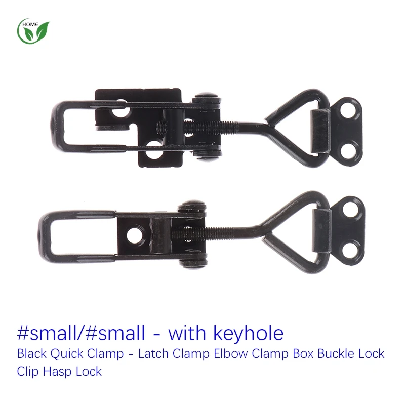 Toggle Latch Catch Toggle Clamp Adjustable Cabinet Boxes Lever Handle Lock Hasp For Home Sliding Door Furniture Hardware Black