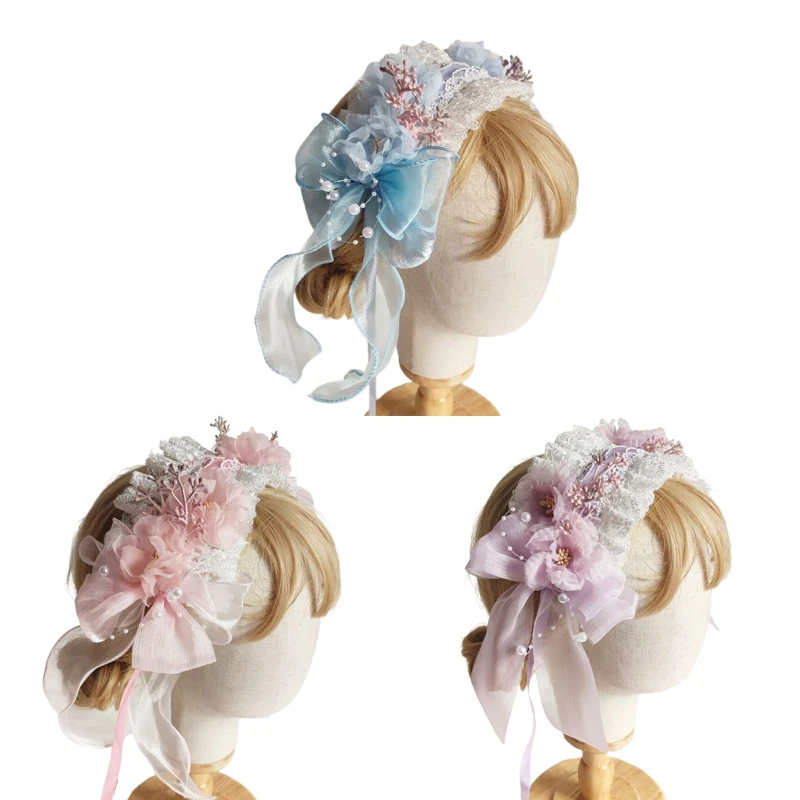 

Girls Floral Delicate Lace Hair Band Accessories for Women Party Ornaments NEW
