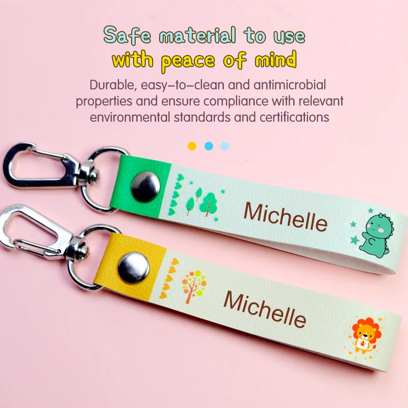 Personalized Custom Name Tag School Bag Pendant Name Keychain For Kindergarten Children To Go To School Badge Lanyard name tag pendant