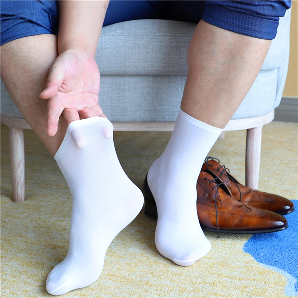 

Women Men Socks Short Elastic Ultra-thin Silky Stockings Unisex Business Formal Dress Stockings 1 Pair