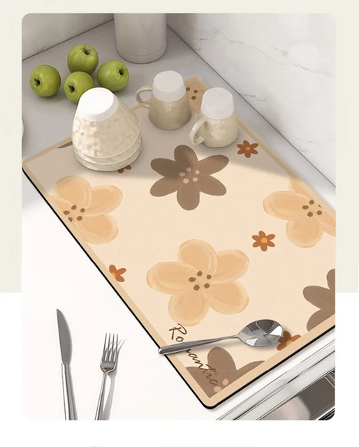 Alfombrilla para encimera de cocina, alfombrilla para secado, alfombrilla  para cafetera, 50x60cm, accesorios inferiores impermeables, alfombrilla  para Estilo A Sunnimix almohadilla absorbente