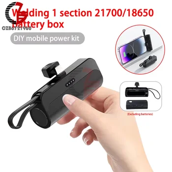 Mini Power Bank 18650 21700 Custodia per caricabatteria Telefono cellulare portatile Scatola batteria PoverBank Kit materiale per pacco di alimentazione mobile fai-da-te