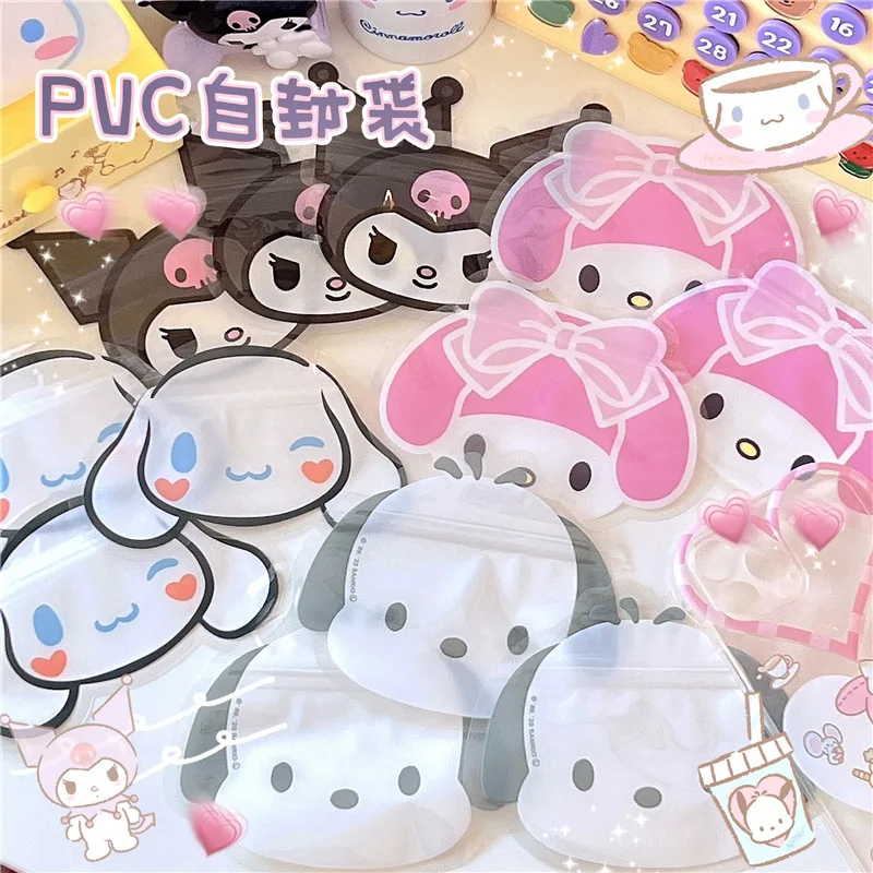 30/60/120pcs Cartoon Sanrio Kuromi Melody Hello Kitty Sealing Bag Dust Bag Self Sealing Packaging Storage Gift