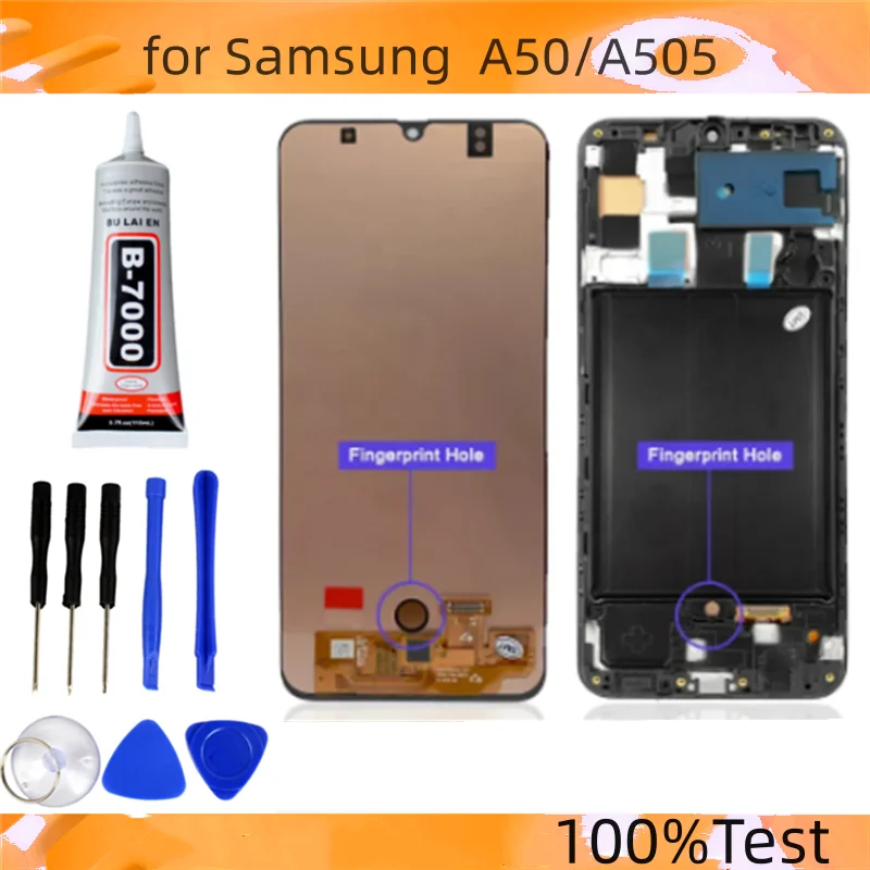 Amoled Per Samsung Galaxy A50 Sm-A505Fn/Ds A505F/Ds A505 Display Lcd Touch Screen Digitizer Assembly Per Samsung A50 Lcd