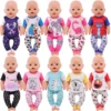 Doll Clothes For 18inch American Doll&43Cm Reborn Doll Cute Cute Cartoon Home Suit Doll Accessories Our Generation Girl's Toys 2