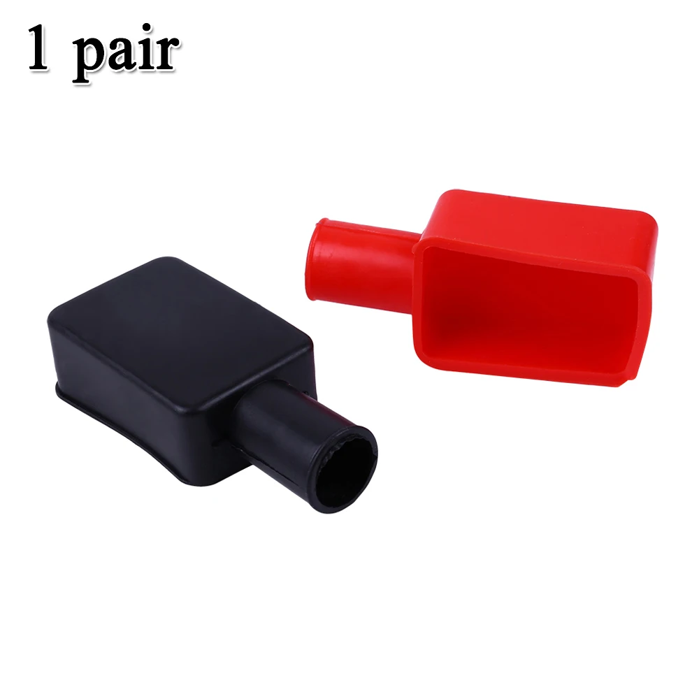 2pc Auto Positive Battery Terminal Insulating Cap Cover Protector Wire Connector Universal Top Column Protection Cover