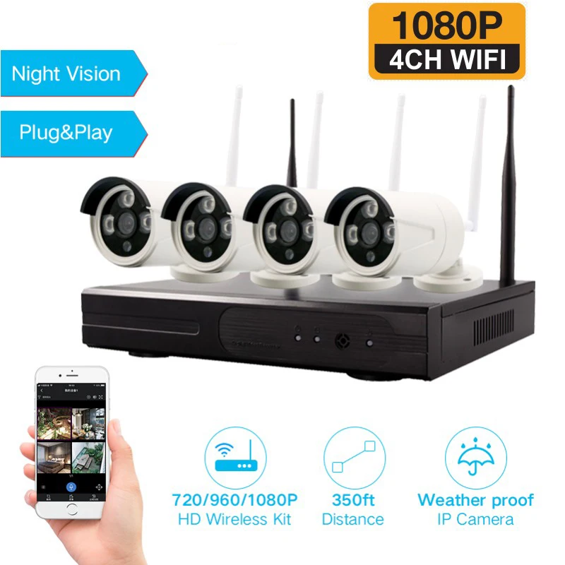 Беспроводная система видеонаблюдения 1080P IP-камера Wi-Fi SD-карта | Безопасность и