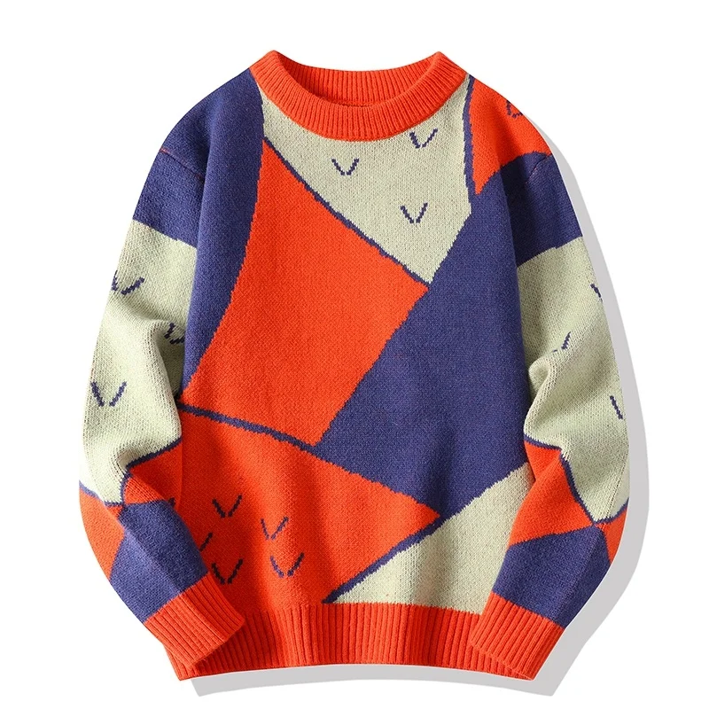 

Мужской кашемировый свитер в стиле хип-хоп, Свободный теплый пуловер с длинным рукавом, свитер в рождественском стиле, Осень-зима 2023