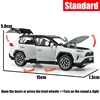 1/32 Toyota RAV4 SUV Off-Road Toy Car, JKM Diecast Metal Model Sound & Light Doors Openable Educational Collection Gift For Boy 6