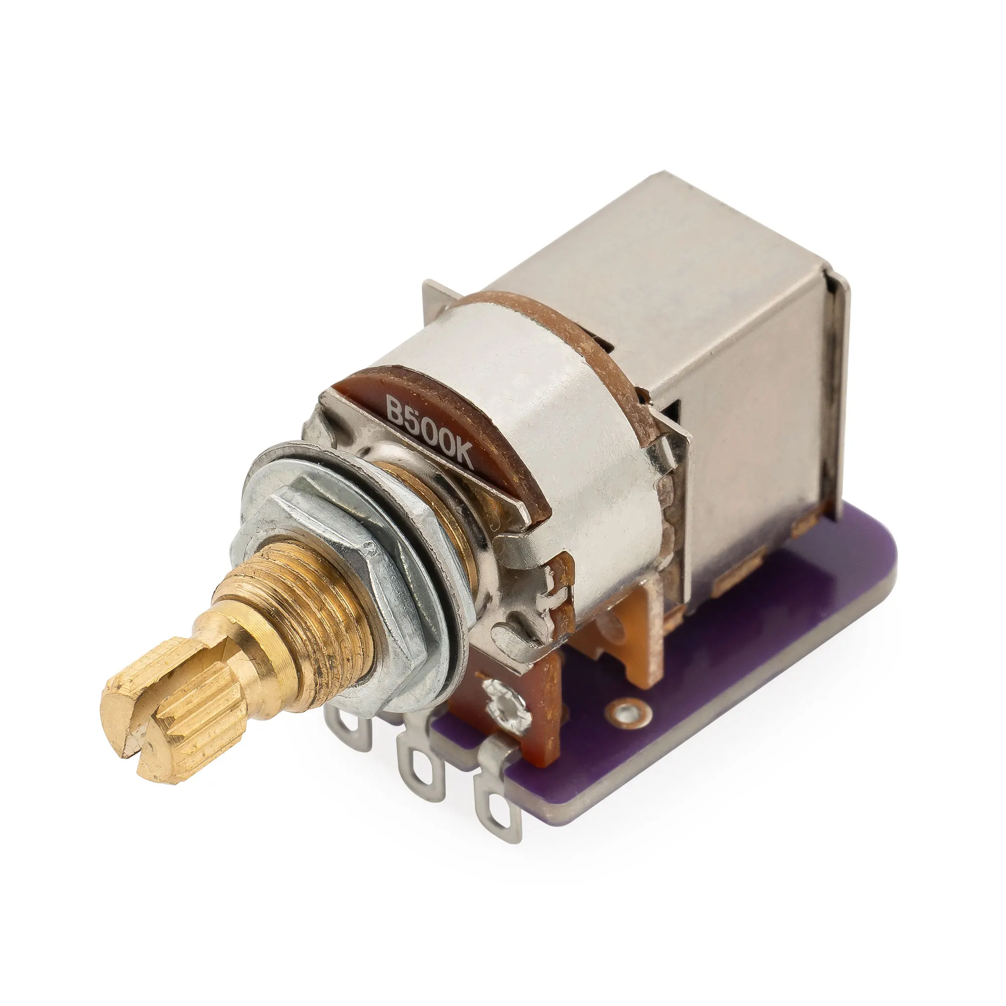 Musiclily Pro A250K/B250K/A500K/B500K PCB Mod DPDT Push-Pull Messing Topf Metric Split Shaft 9,5mm Potentiometer für Gitarre Bass – Detail 10