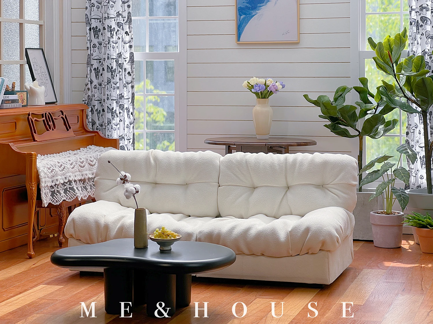 1/6 bjd ob11 miniature dollhouse furniture Mini model Living room furniture tea table/Sofa table 5
