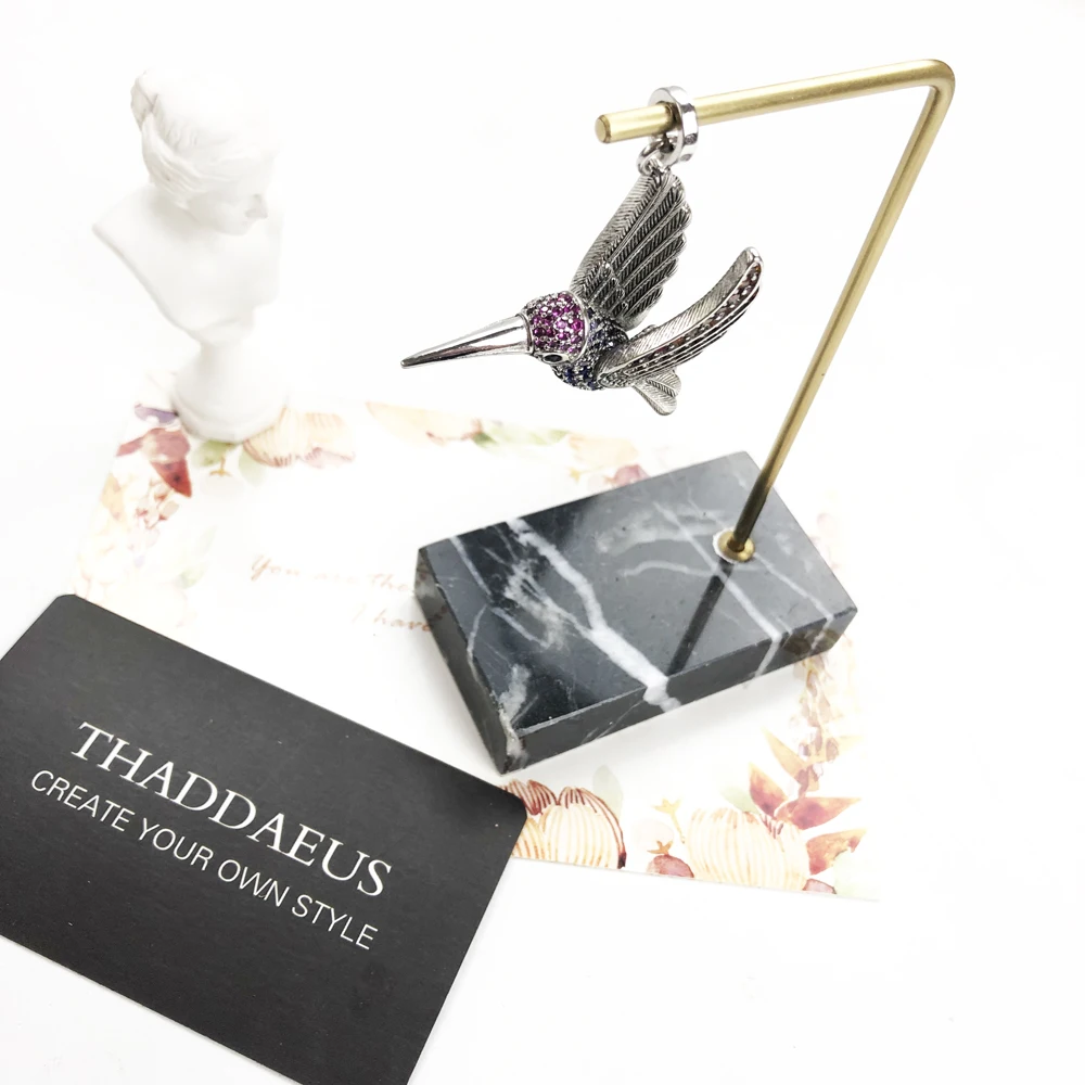 Pendant Colourful Hummingbird Cute Fashion Jewelry Europe 925 Sterling Silver Gift For Woman pendant necklace,silver pendant,silver necklace charms