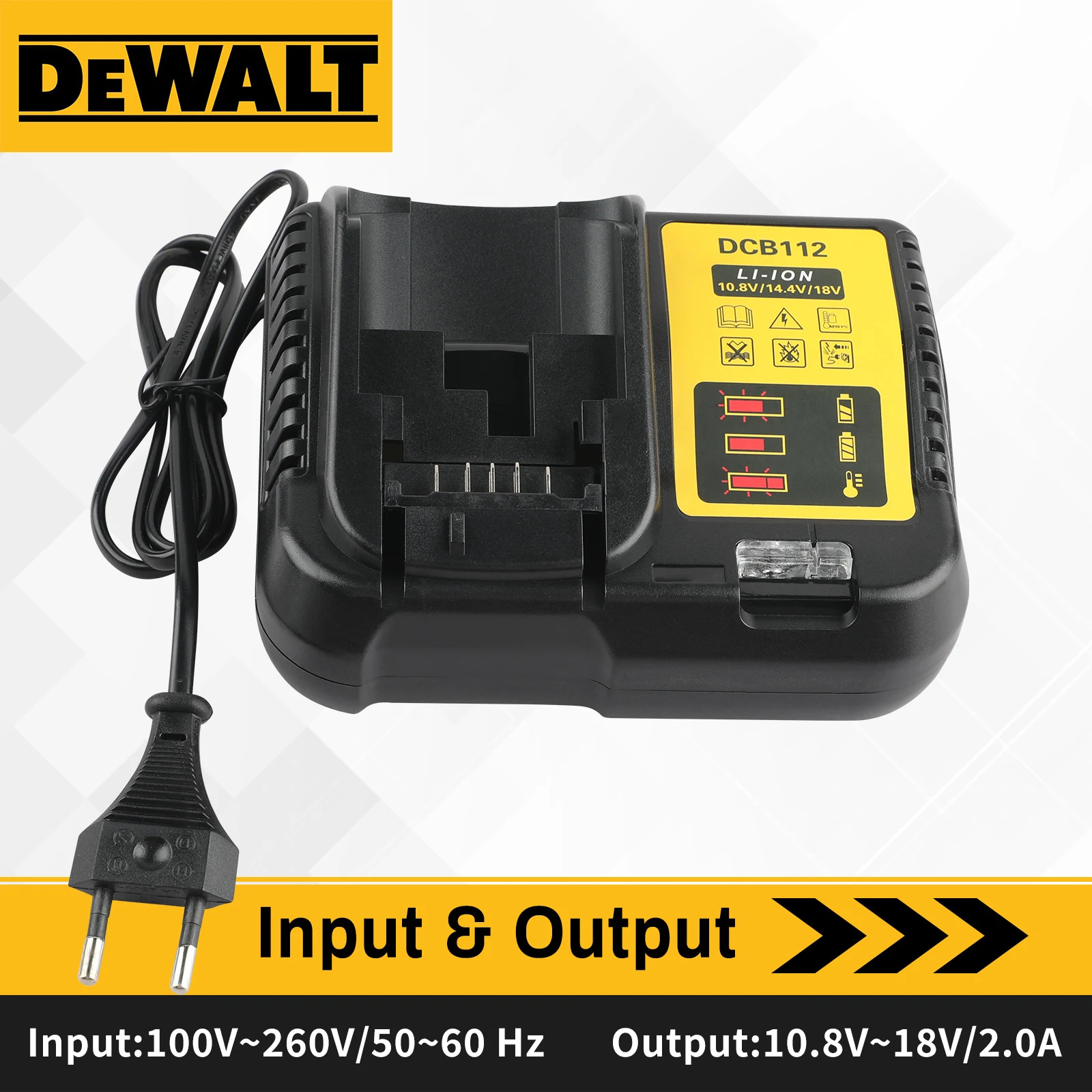 새로운 2026 DCB112 스마트 리튬이온 충전기 (디월트 18V 20V MAX XR 배터리용), 작업장 도구용 고효율 급속 충전 설계