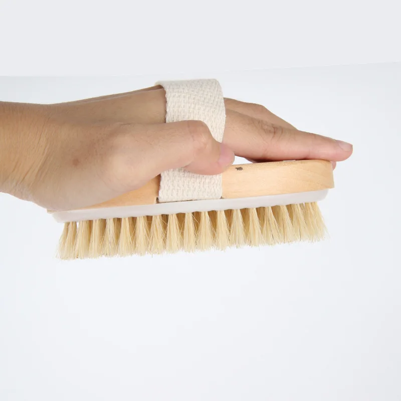 Natural Boar Bristles Dry Body Wooden Oval  Brush Shower Bath Brushes Exfoliating Massage Cellulite Treatment Blood Circulation 2