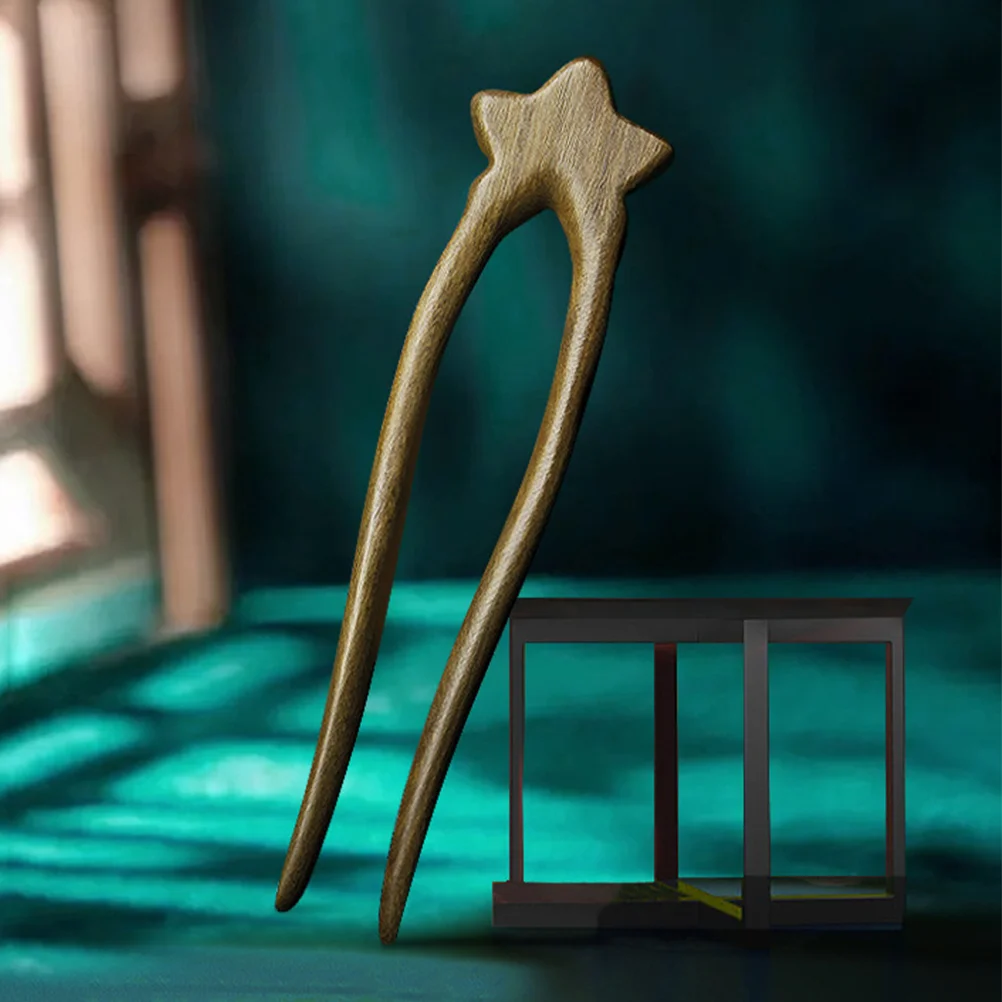 

Green Sandalwood Star Double Hairpin Sticks for Long French Accessories Pins Buns Barrettes Thick Miss