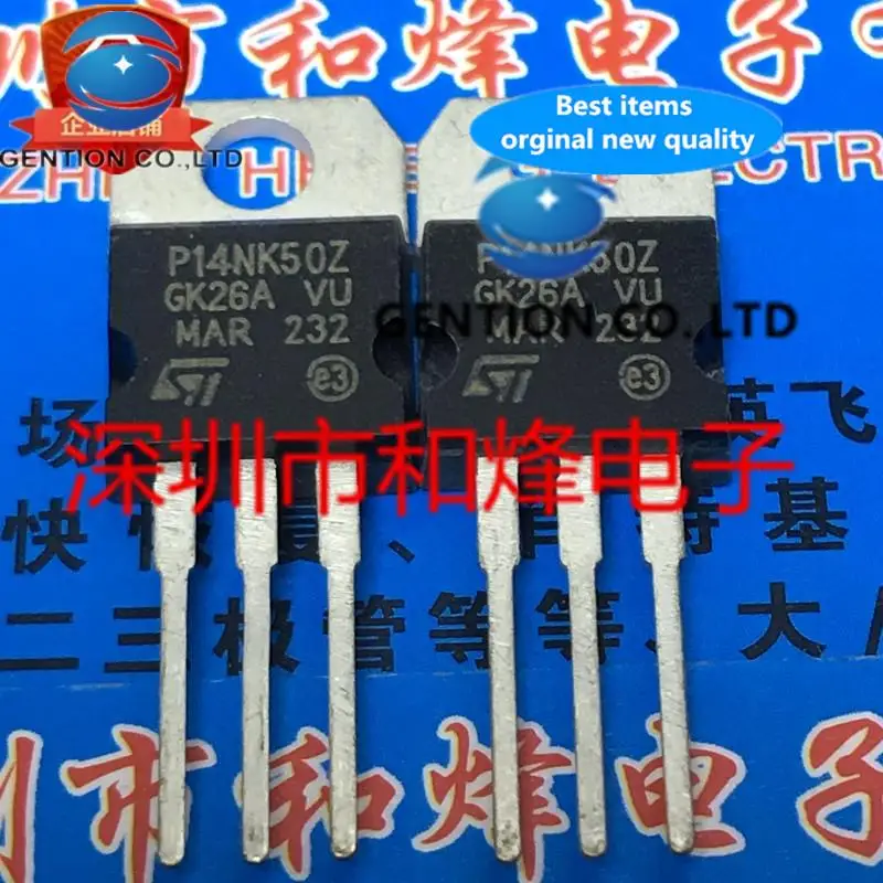 

10 шт., STP14NK50Z, P14NK50Z, TO-220, 500 В, 14 а, Φ 100%, новый и оригинальный
