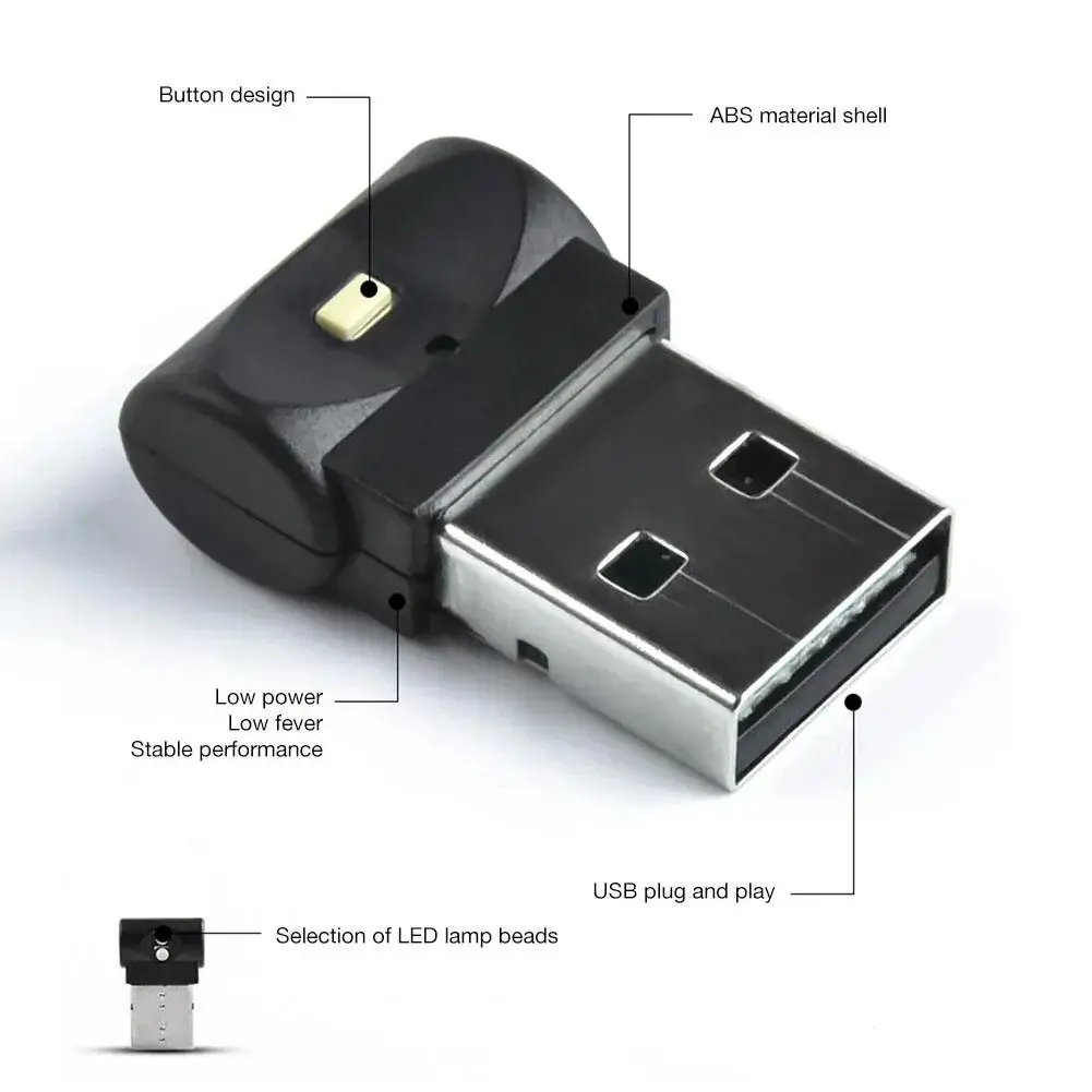 미니 USB LED 야간 분위기 조명, 플러그인 5V 램프, 주변 조명, 인테리어 홈 장식, 자동차 데스크탑 벽