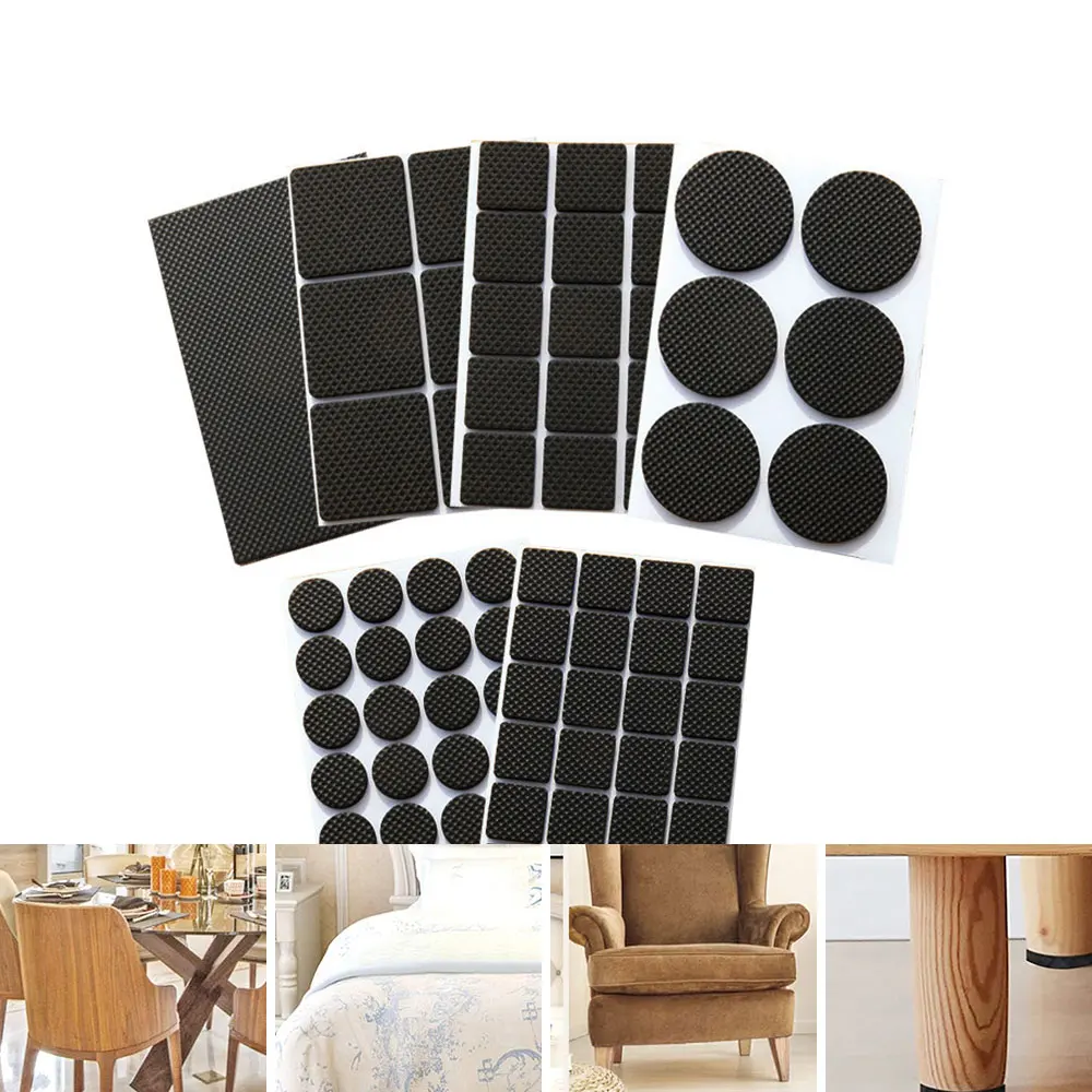Table Leg Protectors, Anti-Scratch Leg Pads, Rubber Non-Slip Chair Leg Pads, Silent Stickers, Furniture Accessories