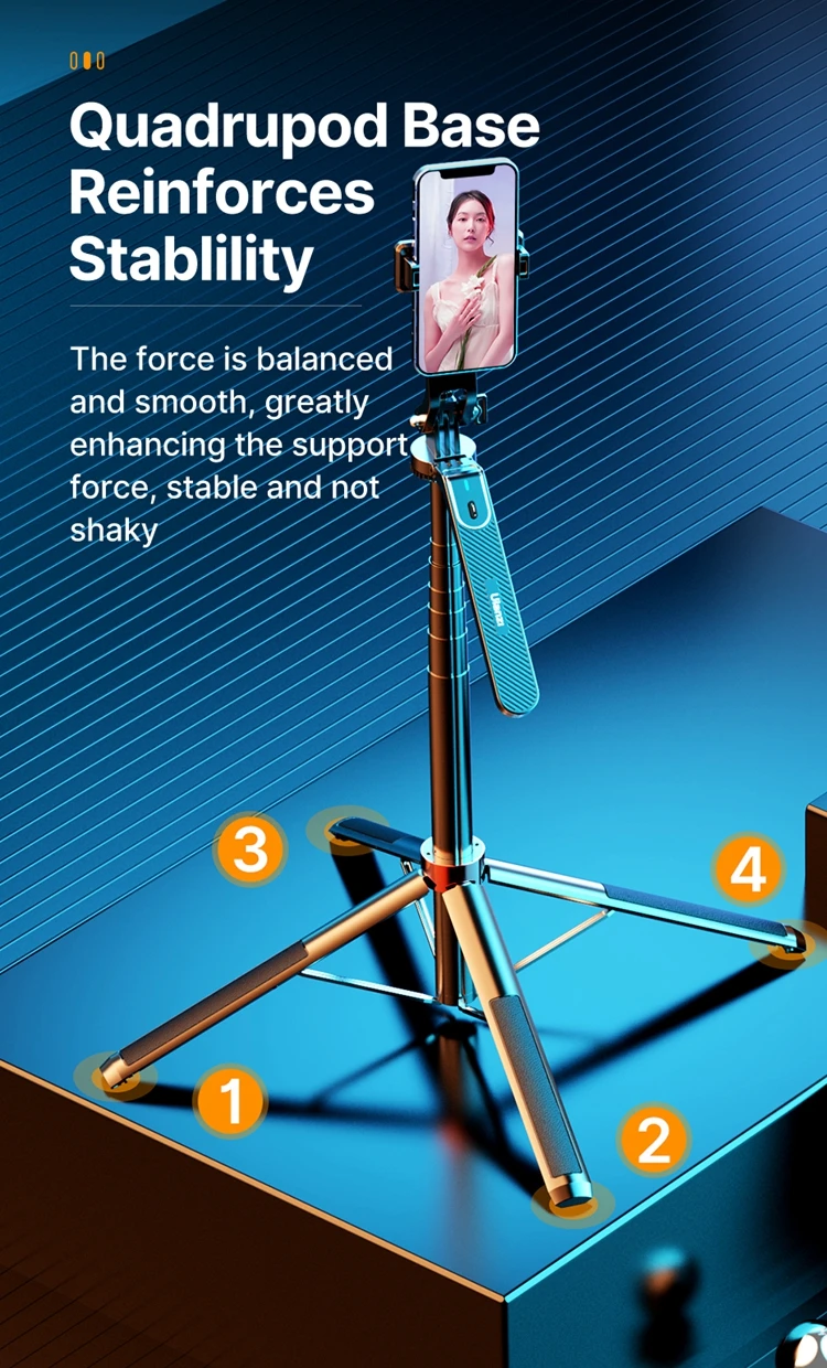 Ulanzi MA09 Smartphone Tripod Bluetooth Selfie Stick Desktop Tripod for iPhone 12 13 14 GoPro Card Camera Live Streaming Video