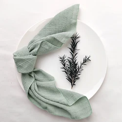 Sage Green Pure Cotton Gauze Napkin Set - 10PCS, 40x40cm, Elegant Dining & Wedding Decor (Sage green 10pcs)