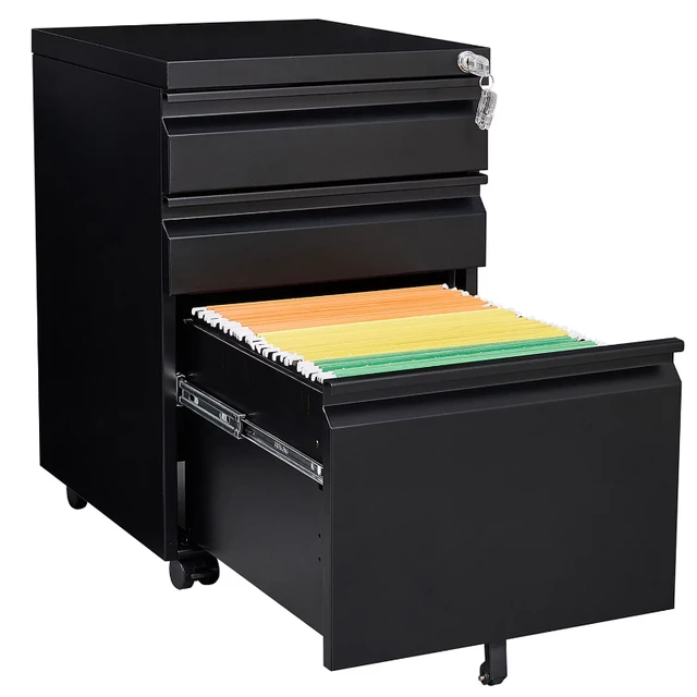 Under Desk Drawer with Lock - Black | Mount It!