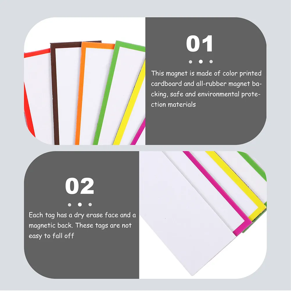 40Pcs 자기 건조 지우기 라벨 냉장고 사물함 화이트보드 홈 오피스 자기 메시지용 쓰기 가능한 이름표 태그