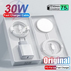 For Apple Magsafe Wireless Charger For iPhone 15 14 13 12 11 Pro Max SE Mini X XS XR 8 Plus Fast Charging Type C Lightning Cable