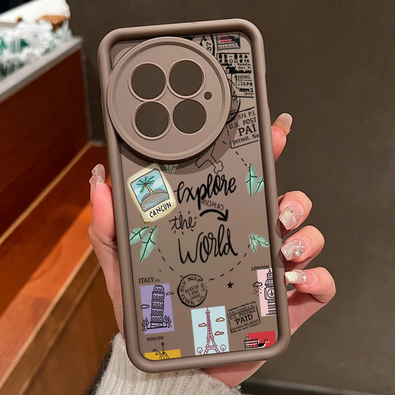 Soft Silicone Shockproof Phone Case with Travel Map Design