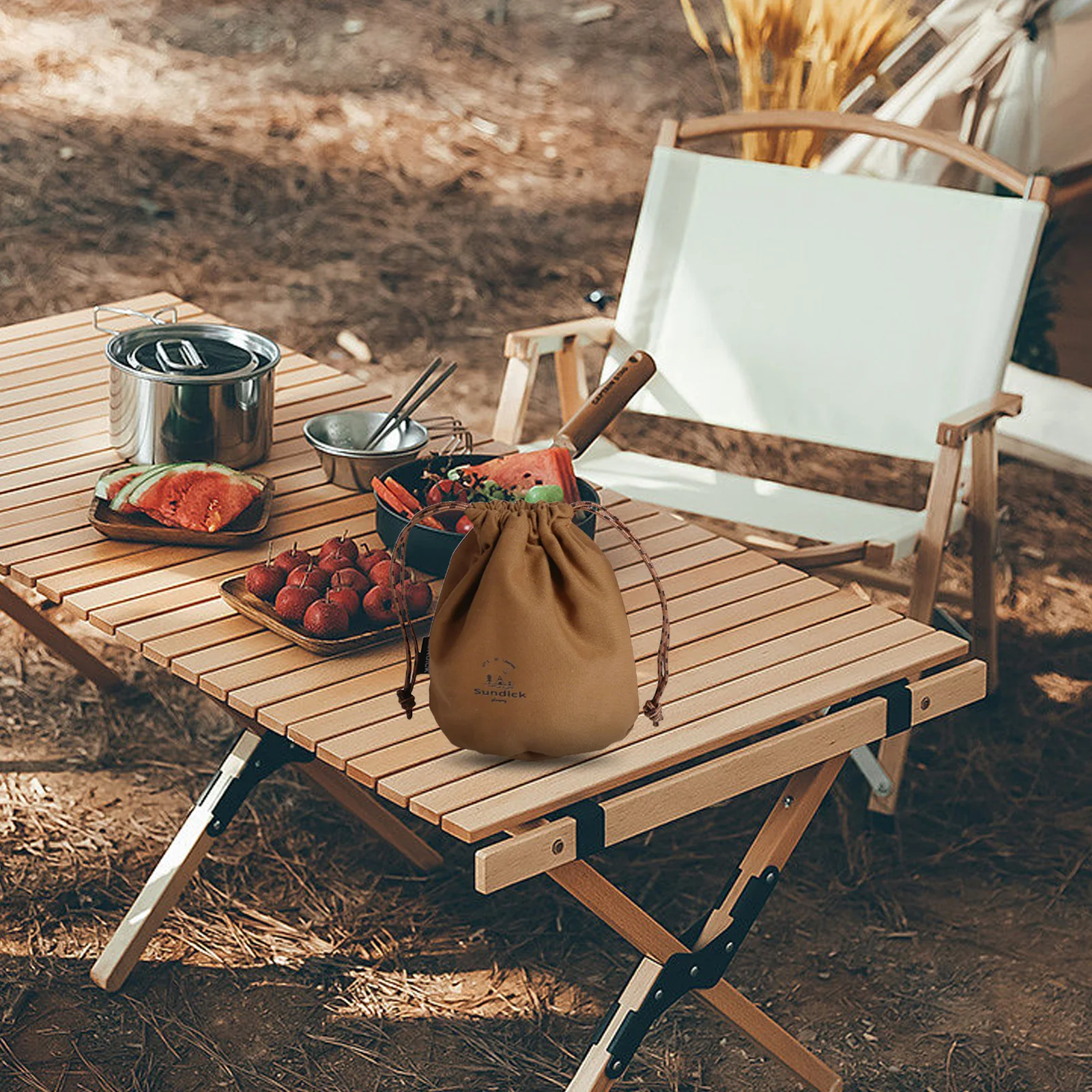Picnic Cutlery Pouches Portable Canvas Daily Necessities Organizer Bags Ultralight Waterproof Hiking Accessories