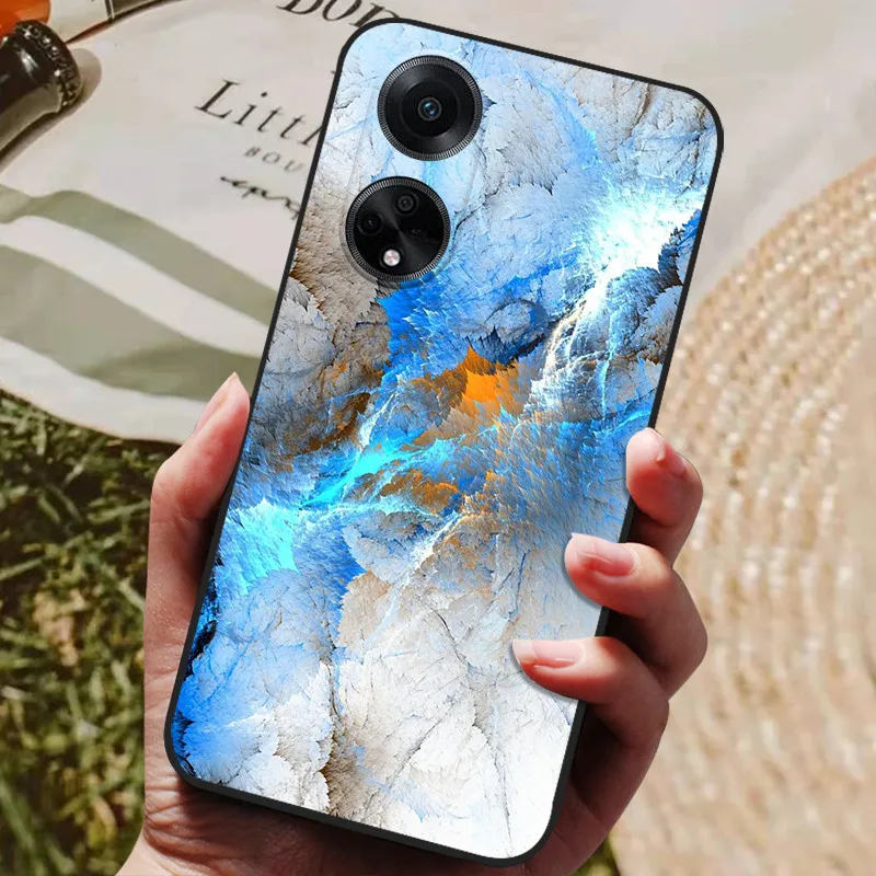 Stylish Black Silicone Painted Soft Phone Case - Premium TPU Protective Cover