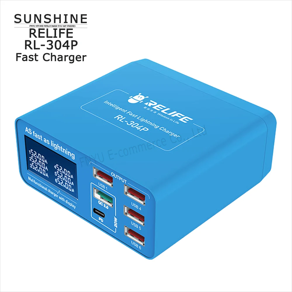 

Multi-interface Charger RELIFE RL-304P USB QC3.0 PD3.0 for Android IPHONE IPAD Watch Multi-device Compatible Protection Fast