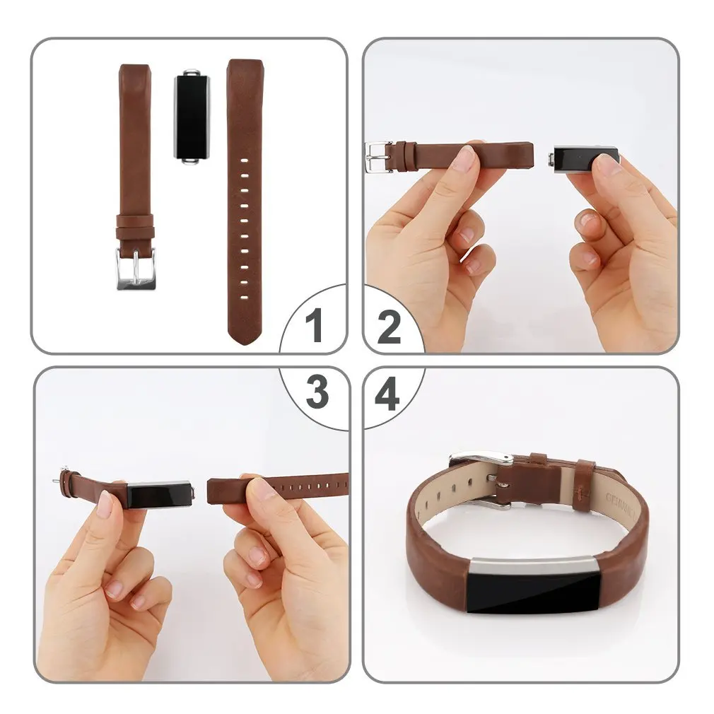 Pulseira de couro luxuosa para Fitbit Versa, Pulseira macia, Pulseira para Fitbit Ace HR Band