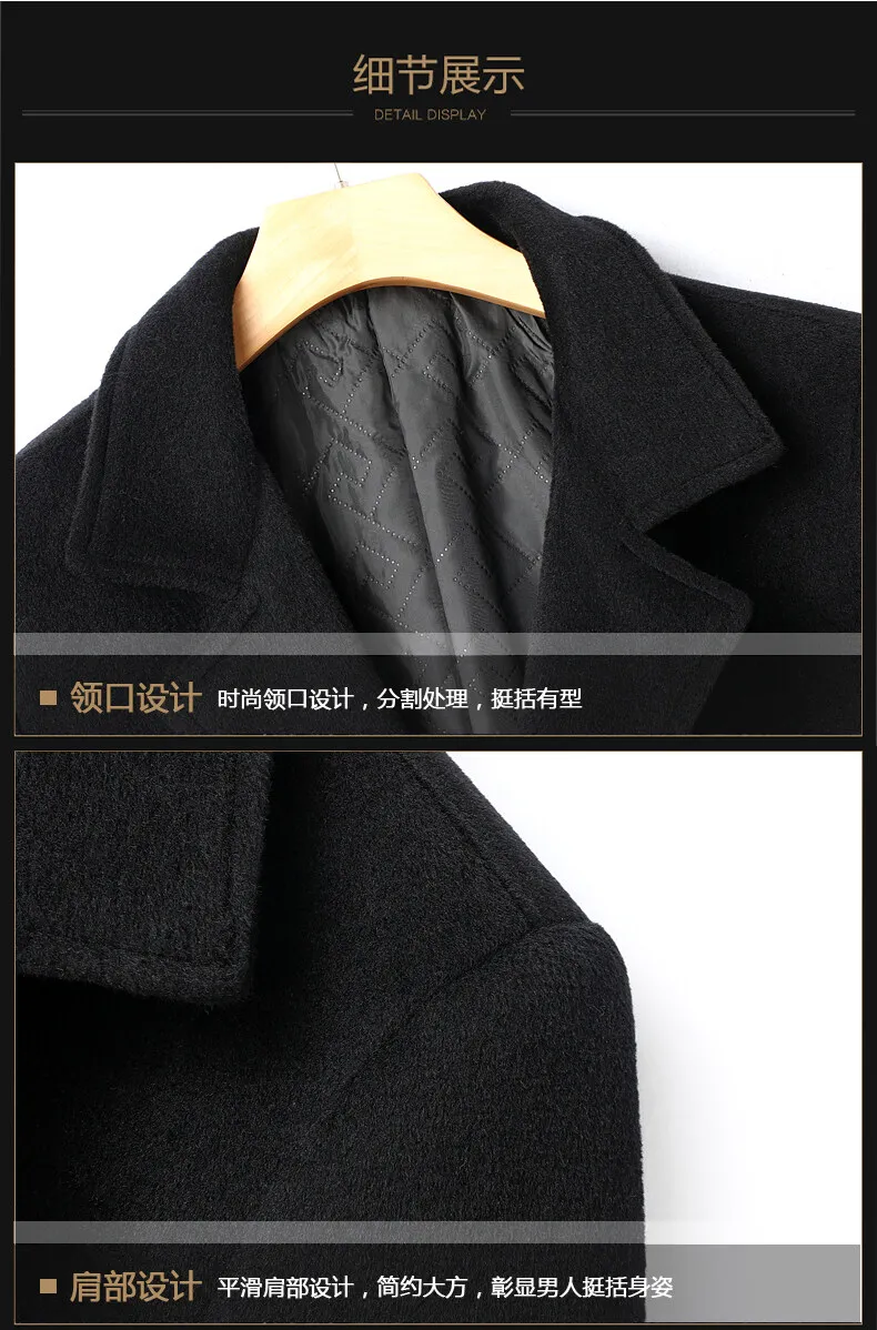Baumwollverdickte Herren-Wollmäntel, 2025, Winter, Business-Casual, mittellanger Mantel, Oberbekleidung, warme Wolle, Windjacke, Jacken, Kleidung – Detail 13