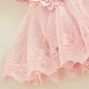 3D Flower Summer Baby Girls Romper Princess Mesh Newborn Clothes Lace Patchwork Ruffle Bodysuit Dress Headband Kids Clothing 4