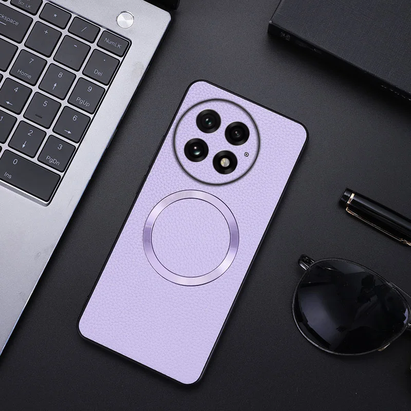 Magnetic PU Leather Lichee Pattern Ultra-Thin Anti-Slip Phone Case